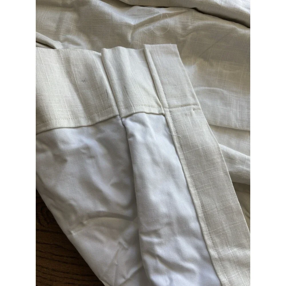 Custom Pinch Pleated Drapes Off White Cream Lined (Pair 1) 61” In Length